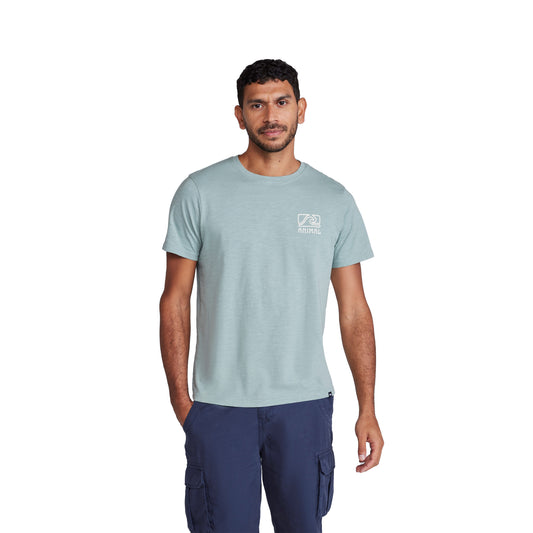 Pale Green - Front - Animal Mens Jacob Back Print Organic T-Shirt