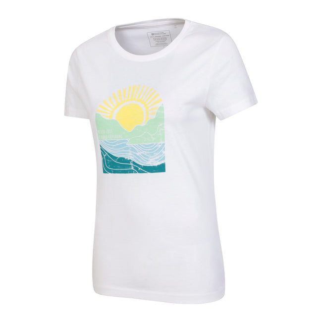 White - Side - Mountain Warehouse Womens-Ladies Never Lost Sunrise Organic T-Shirt