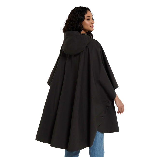 Black - Back - Animal Womens-Ladies Pace Waterproof Poncho