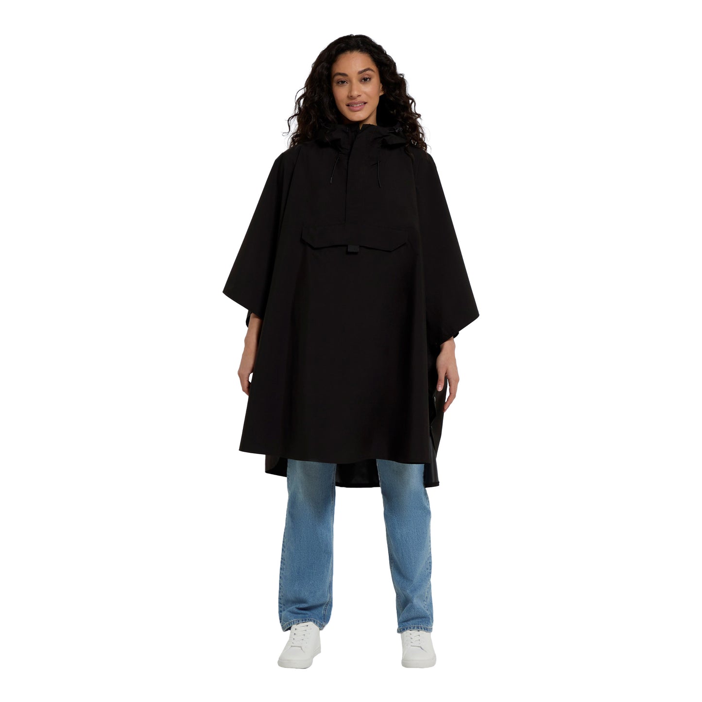 Black - Side - Animal Womens-Ladies Pace Waterproof Poncho