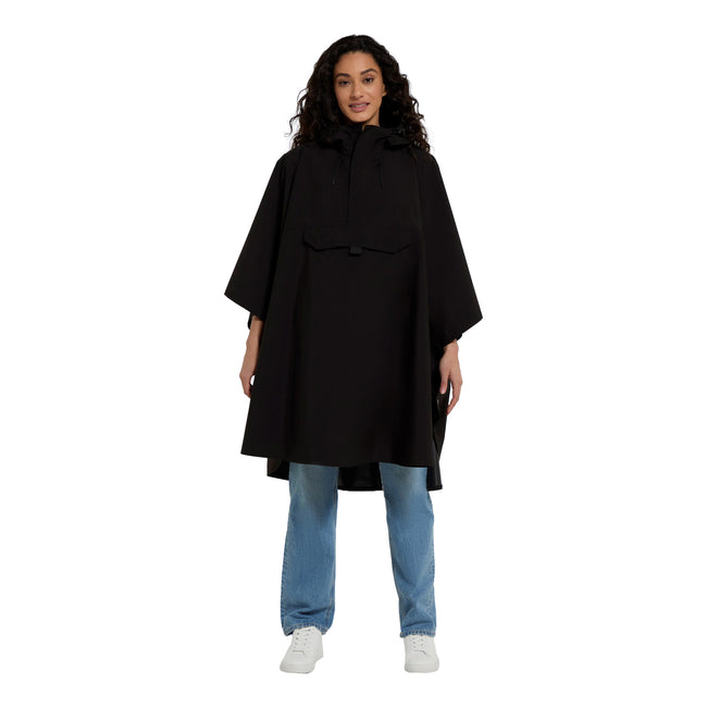 Black - Side - Animal Womens-Ladies Pace Waterproof Poncho