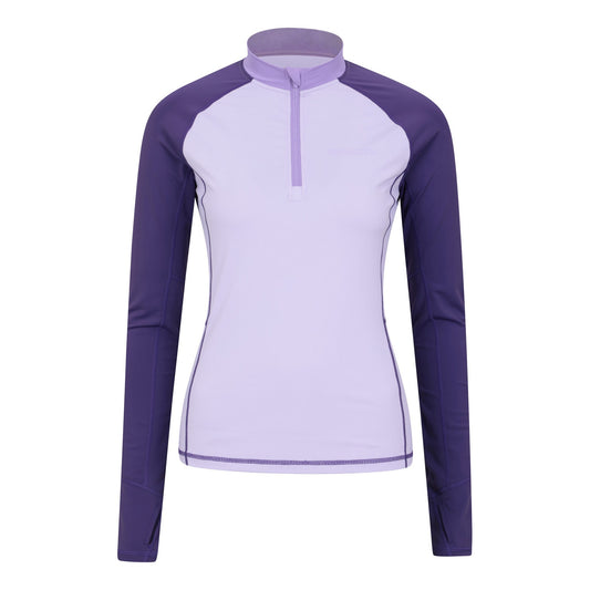 Purple - Front - Mountain Warehouse Womens-Ladies Helston Long-Sleeved Rash Guard