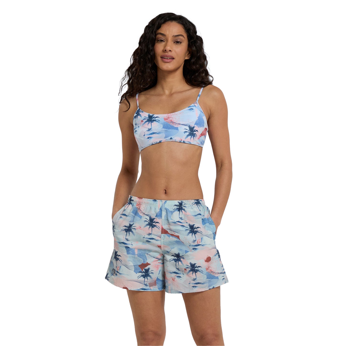 Pale Blue - Pack Shot - Animal Womens-Ladies Reeva Recycled Swim Shorts