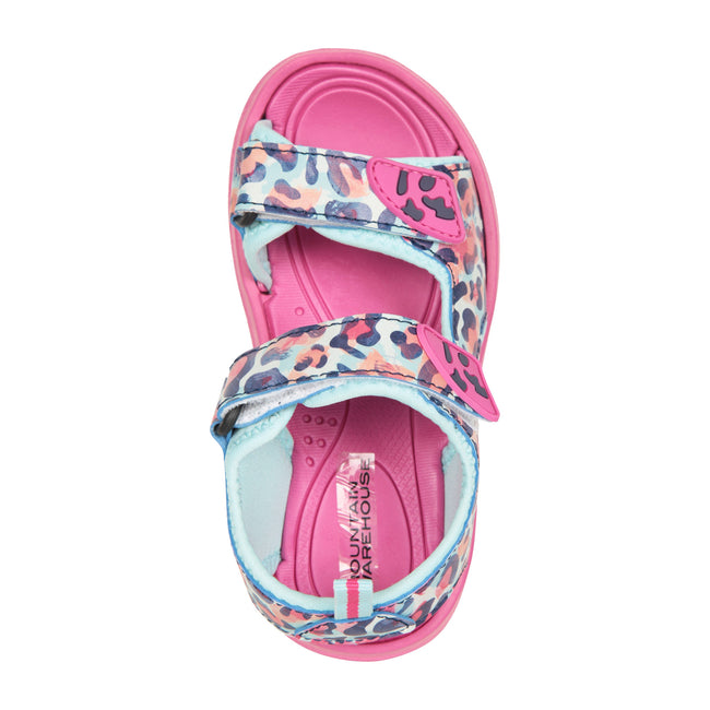 Pink - Pack Shot - Mountain Warehouse Girls Animal Print Sandals