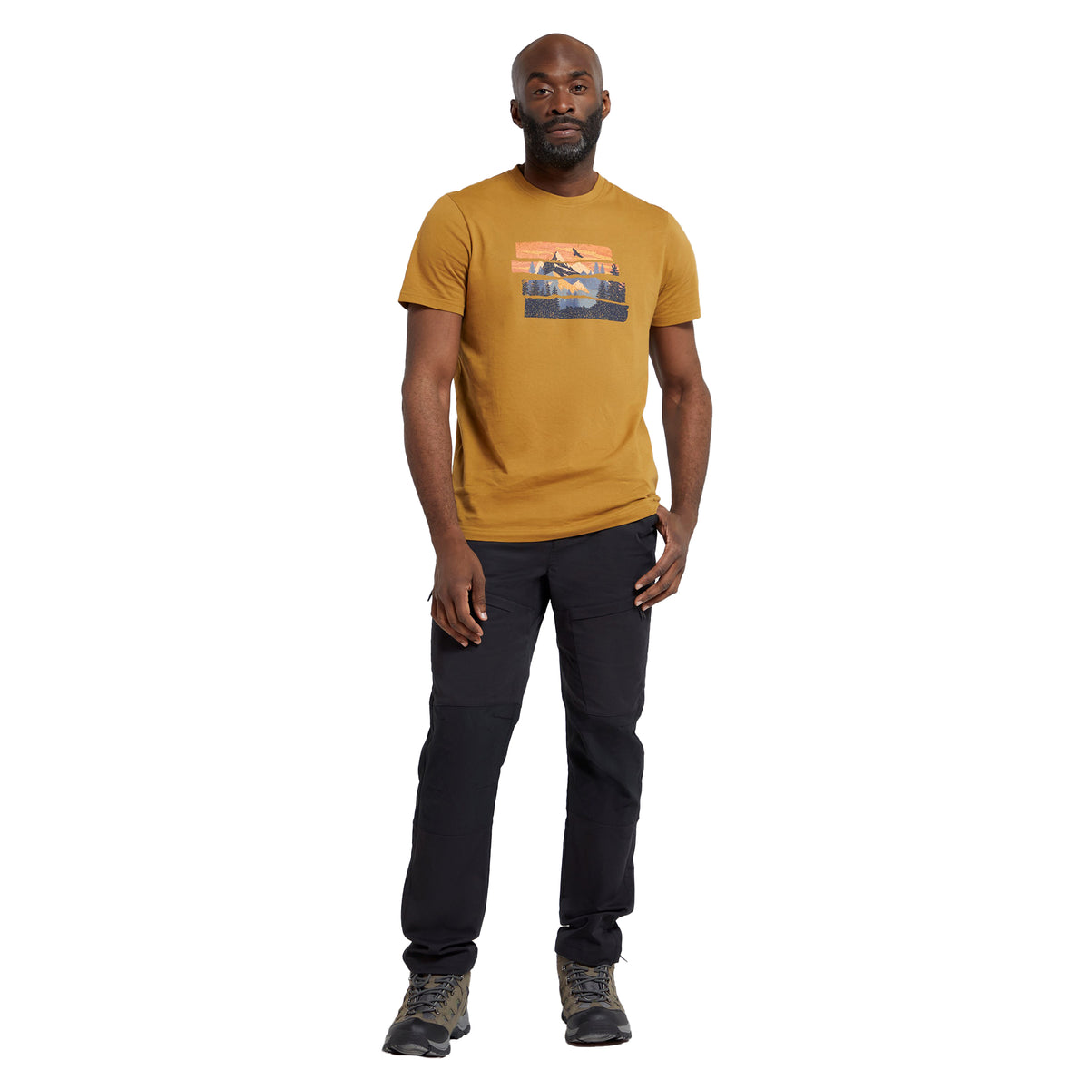 Beige - Lifestyle - Mountain Warehouse Mens Mountain Explorer Organic Cotton T-Shirt