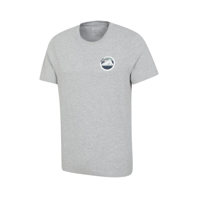 Grey - Side - Mountain Warehouse Mens Oban Mountain Cotton T-Shirt