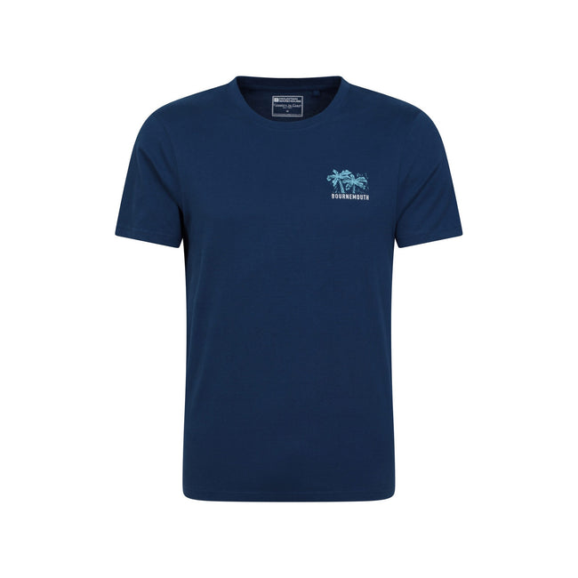 Navy - Front - Mountain Warehouse Mens Bournemouth Printed Organic T-Shirt