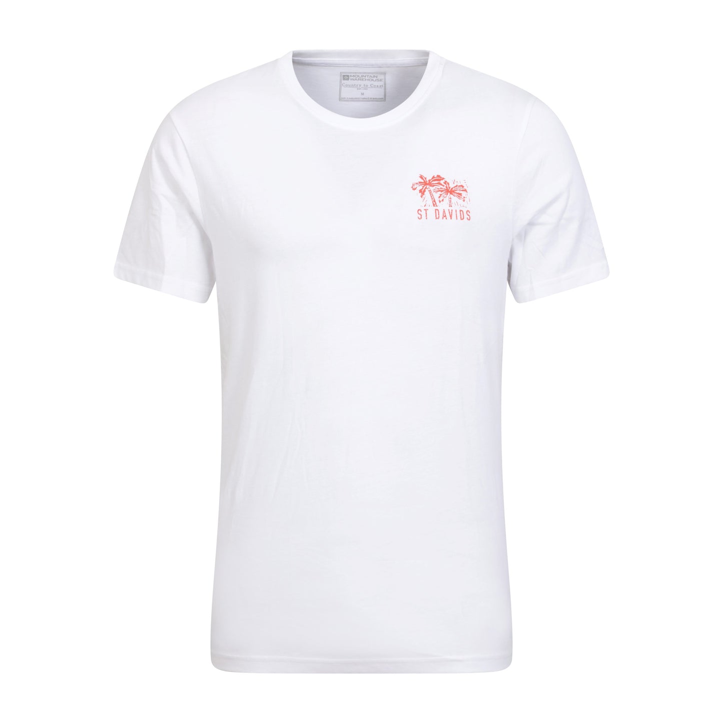White - Front - Mountain Warehouse Mens St Davids Printed Organic T-Shirt