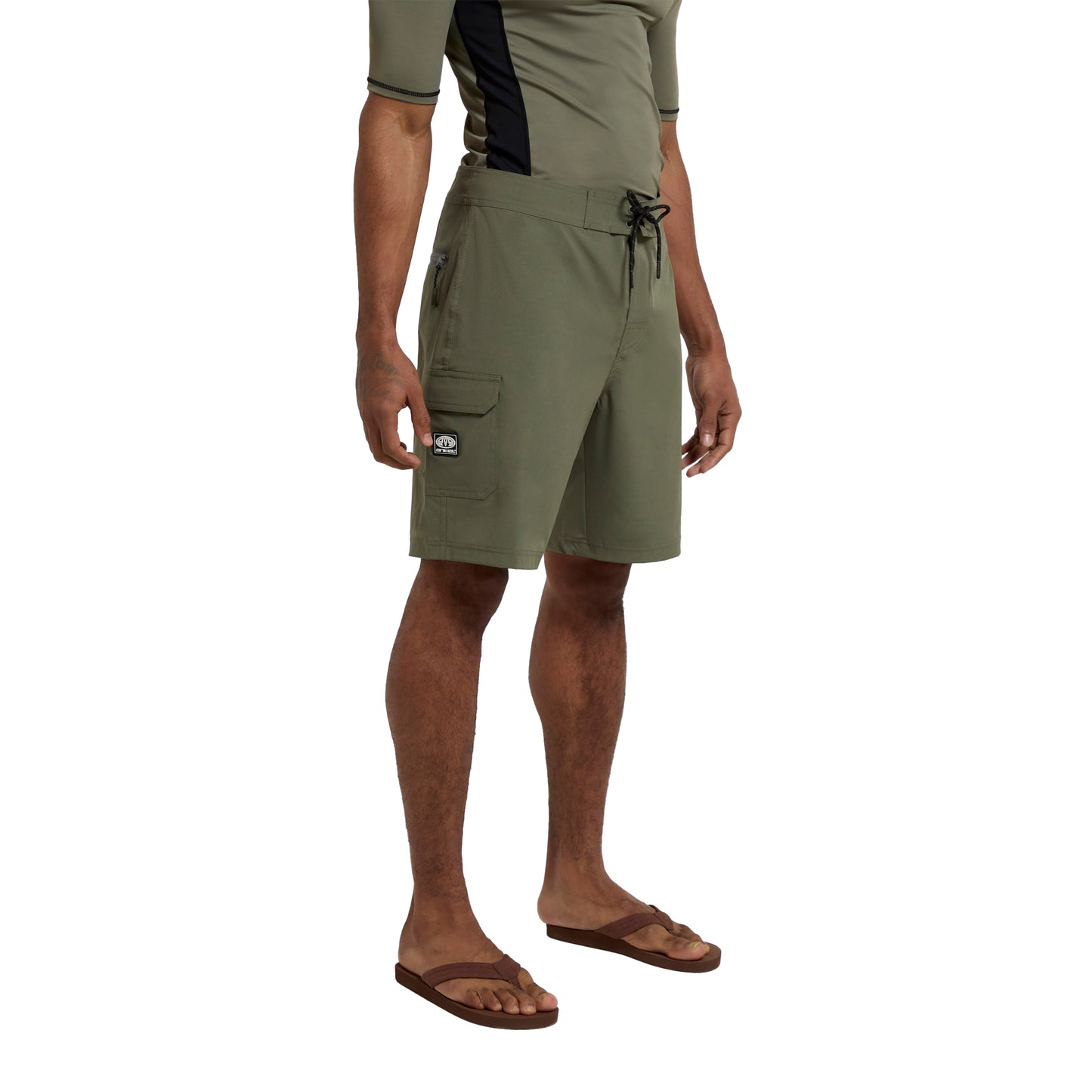 Khaki Green - Side - Animal Mens Brett Recycled Boardshorts