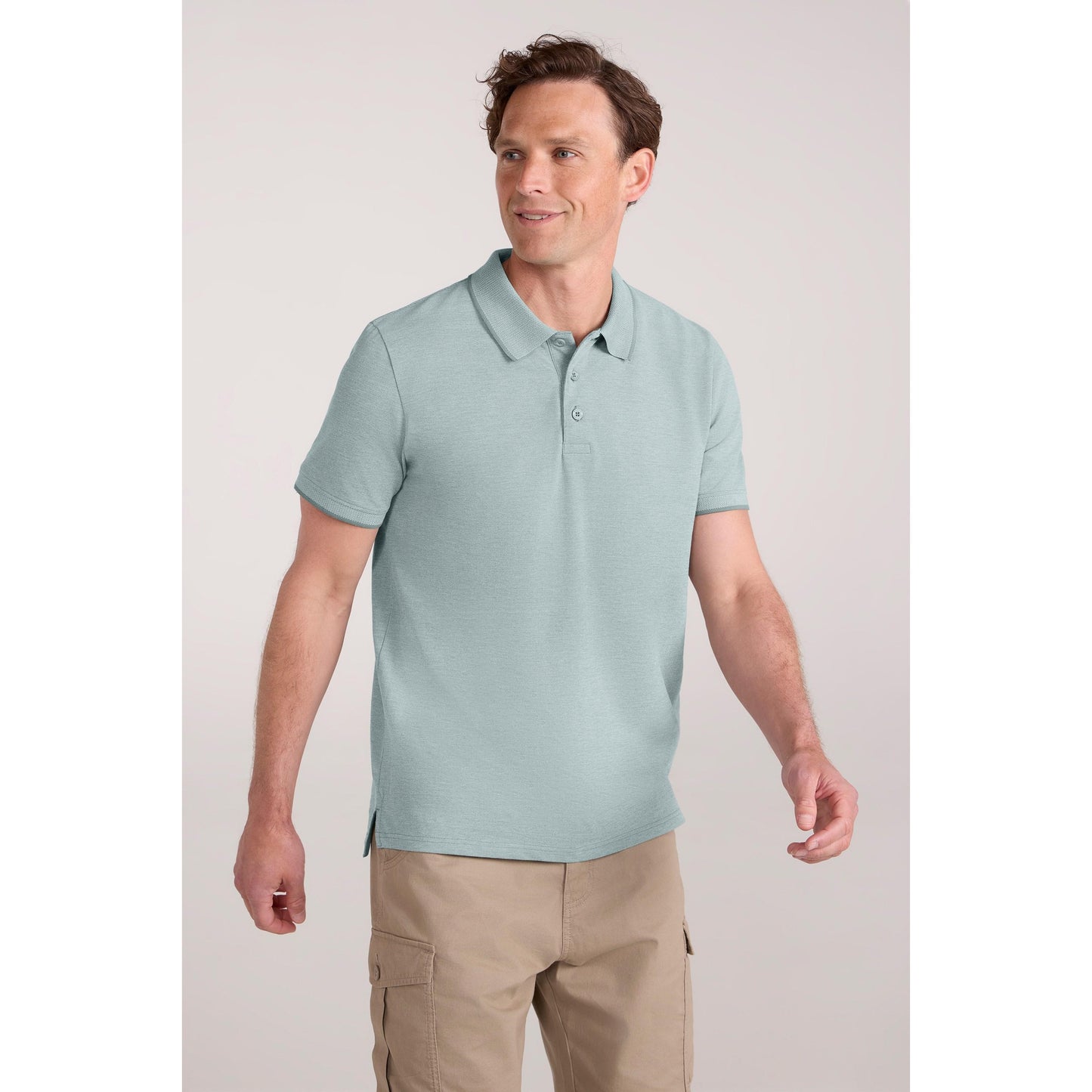 Green - Front - Mountain Warehouse Mens Clyde Birdseye Pique Polo Shirt