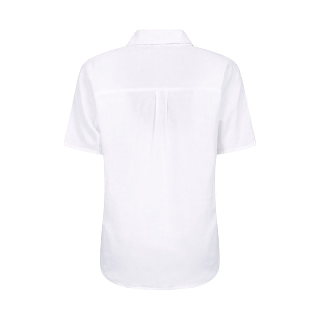 White - Back - Mountain Warehouse Womens-Ladies Breeze II Linen Short-Sleeved Shirt