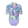 Green-Purple - Back - Mountain Warehouse Childrens-Kids Rash Guard Set