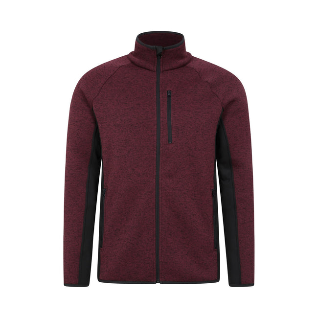 Burgundy - Front - Mountain Warehouse Mens Treston Full Zip Fleece Jacket