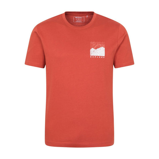 Rust - Front - Mountain Warehouse Mens Conquer New Heights Organic Cotton T-Shirt