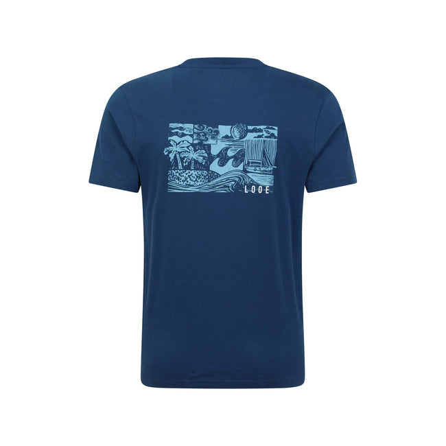 Navy - Back - Mountain Warehouse Mens Looe Printed Organic T-Shirt