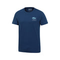 Navy - Side - Mountain Warehouse Mens Looe Printed Organic T-Shirt
