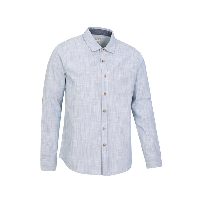 Denim - Side - Mountain Warehouse Mens Coconut Textured Long-Sleeved Shirt