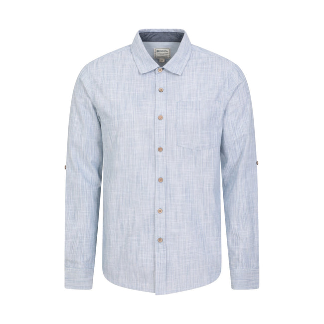 Denim - Front - Mountain Warehouse Mens Coconut Textured Long-Sleeved Shirt