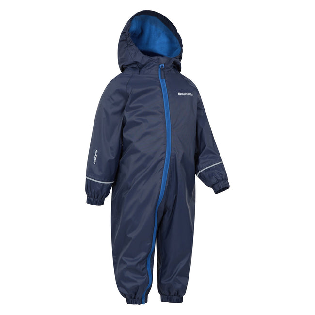 Navy - Side - Mountain Warehouse Childrens-Kids Spright Waterproof Rain Suit