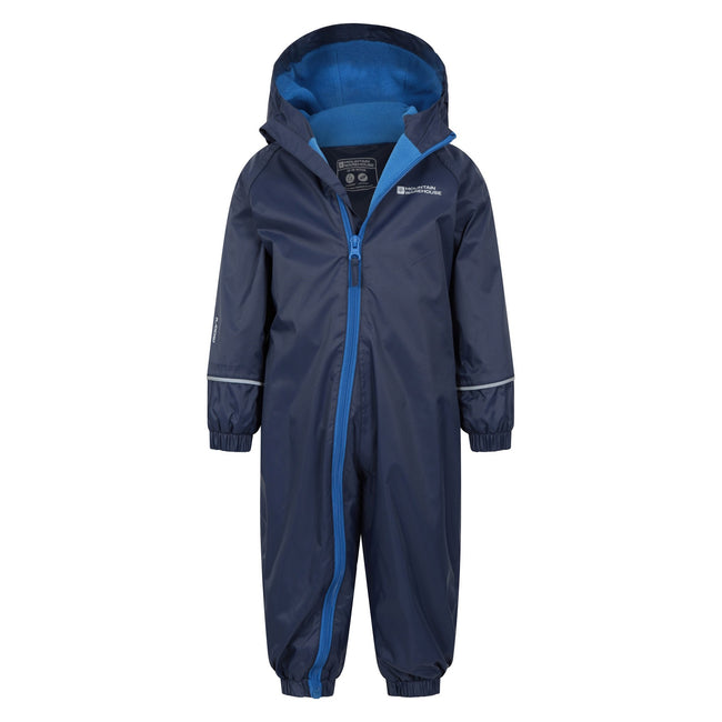 Navy - Pack Shot - Mountain Warehouse Childrens-Kids Spright Waterproof Rain Suit