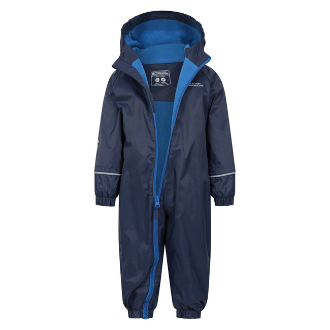 Navy - Close up - Mountain Warehouse Childrens-Kids Spright Waterproof Rain Suit
