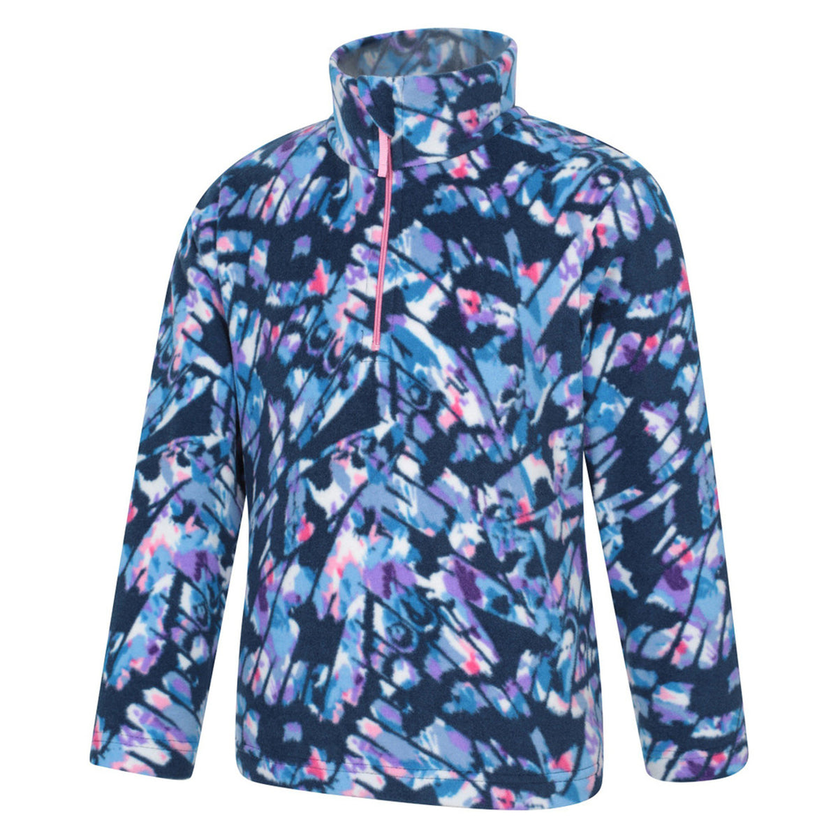 Pale Blue - Lifestyle - Mountain Warehouse Childrens-Kids Endeavour Abstract Half Zip Fleece Top