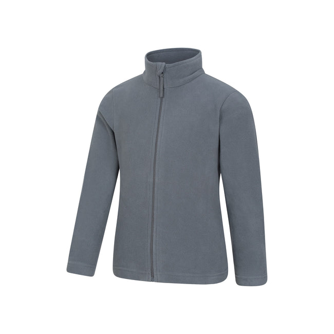 Medium Grey - Side - Mountain Warehouse Childrens-Kids Camber II Full Zip Fleece Jacket