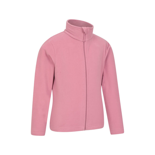 Pink - Side - Mountain Warehouse Childrens-Kids Camber II Full Zip Fleece Jacket