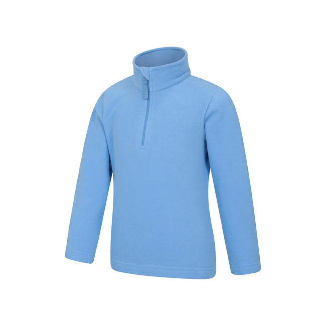 Bright Blue - Side - Mountain Warehouse Childrens-Kids Camber II Half Zip Fleece Jacket