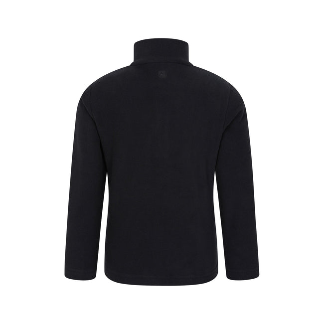 Jet Black - Back - Mountain Warehouse Childrens-Kids Camber II Half Zip Fleece Jacket