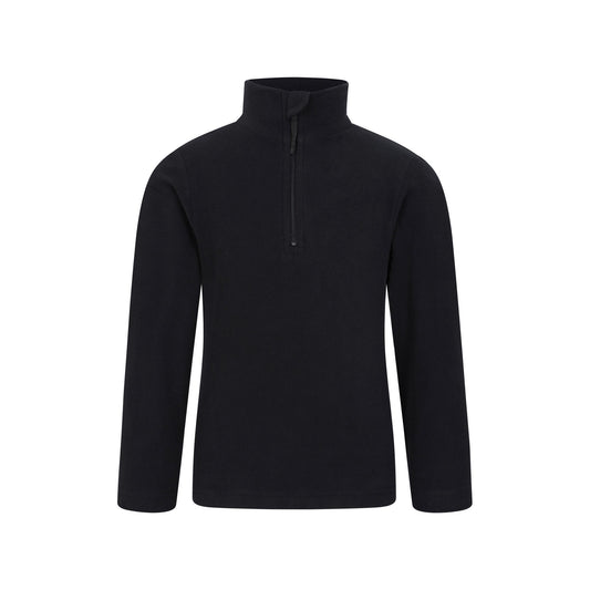 Jet Black - Front - Mountain Warehouse Childrens-Kids Camber II Half Zip Fleece Jacket