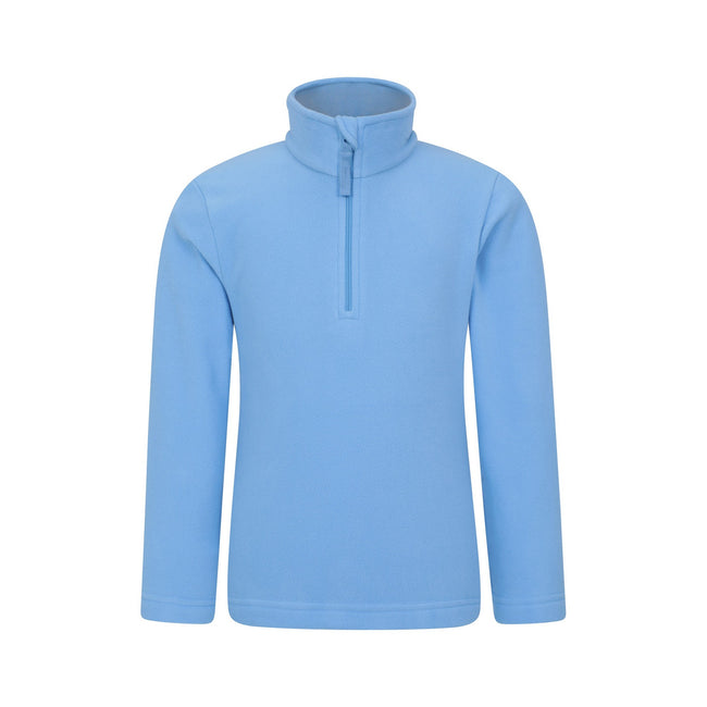 Bright Blue - Front - Mountain Warehouse Childrens-Kids Camber II Half Zip Fleece Jacket
