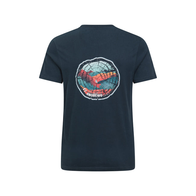 Dark Blue - Back - Mountain Warehouse Mens St Andrews Tree Ring Organic T-Shirt