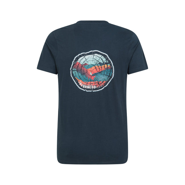 Dark Blue - Back - Mountain Warehouse Mens Inverness Tree Ring Organic T-Shirt