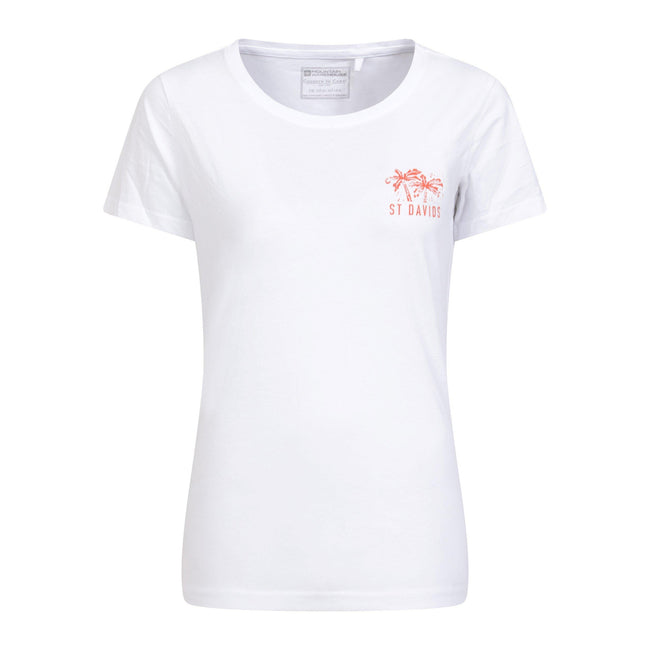 White - Front - Mountain Warehouse Womens-Ladies St Davids Printed Organic T-Shirt