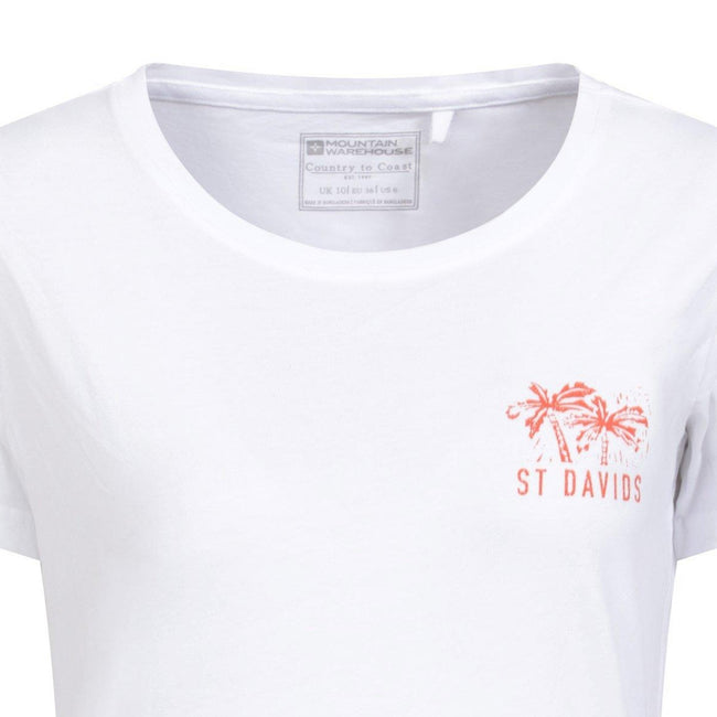 White - Back - Mountain Warehouse Womens-Ladies St Davids Printed Organic T-Shirt
