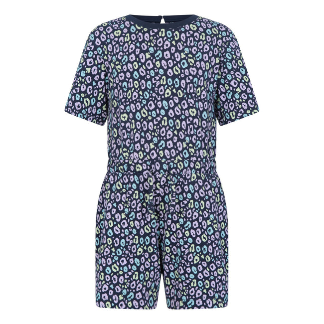 Mixed - Front - Mountain Warehouse Girls Poppy Animal Print Organic Playsuit