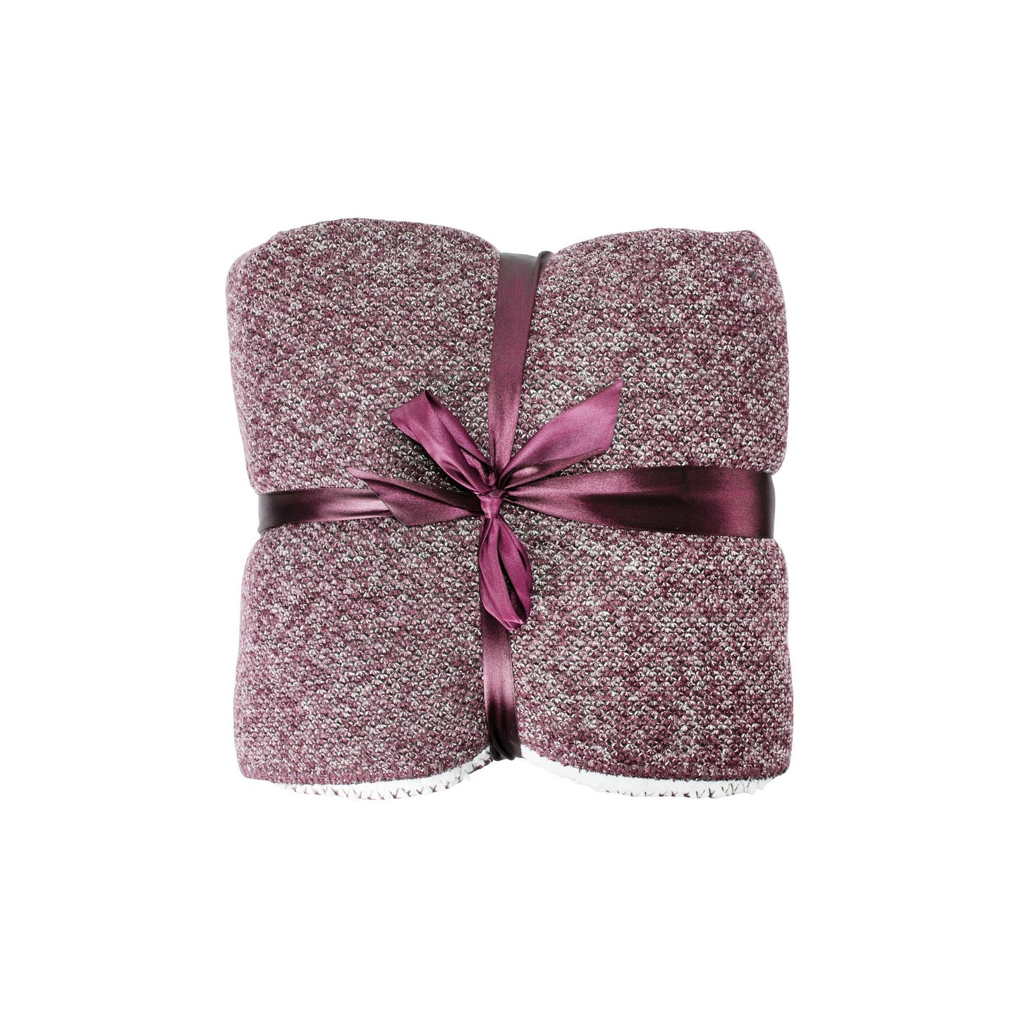 Burgundy - Side - Mountain Warehouse Double Fleece Melange Blanket