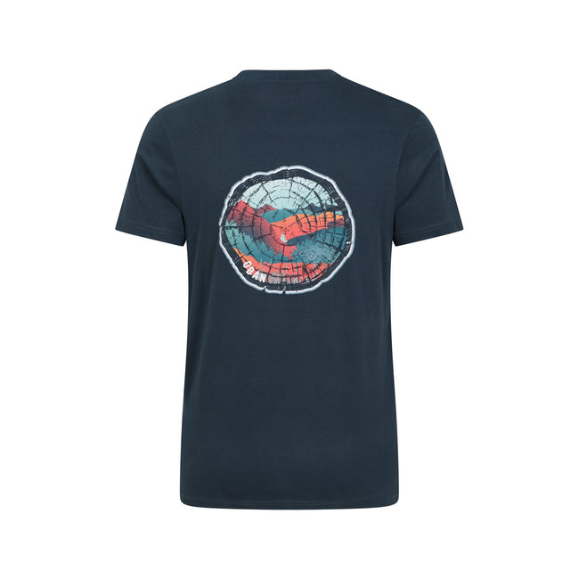Dark Blue - Back - Mountain Warehouse Mens Oban Tree Ring Organic T-Shirt