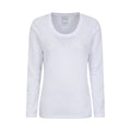 White - Front - Mountain Warehouse Womens-Ladies Agra Slub Long-Sleeved Top