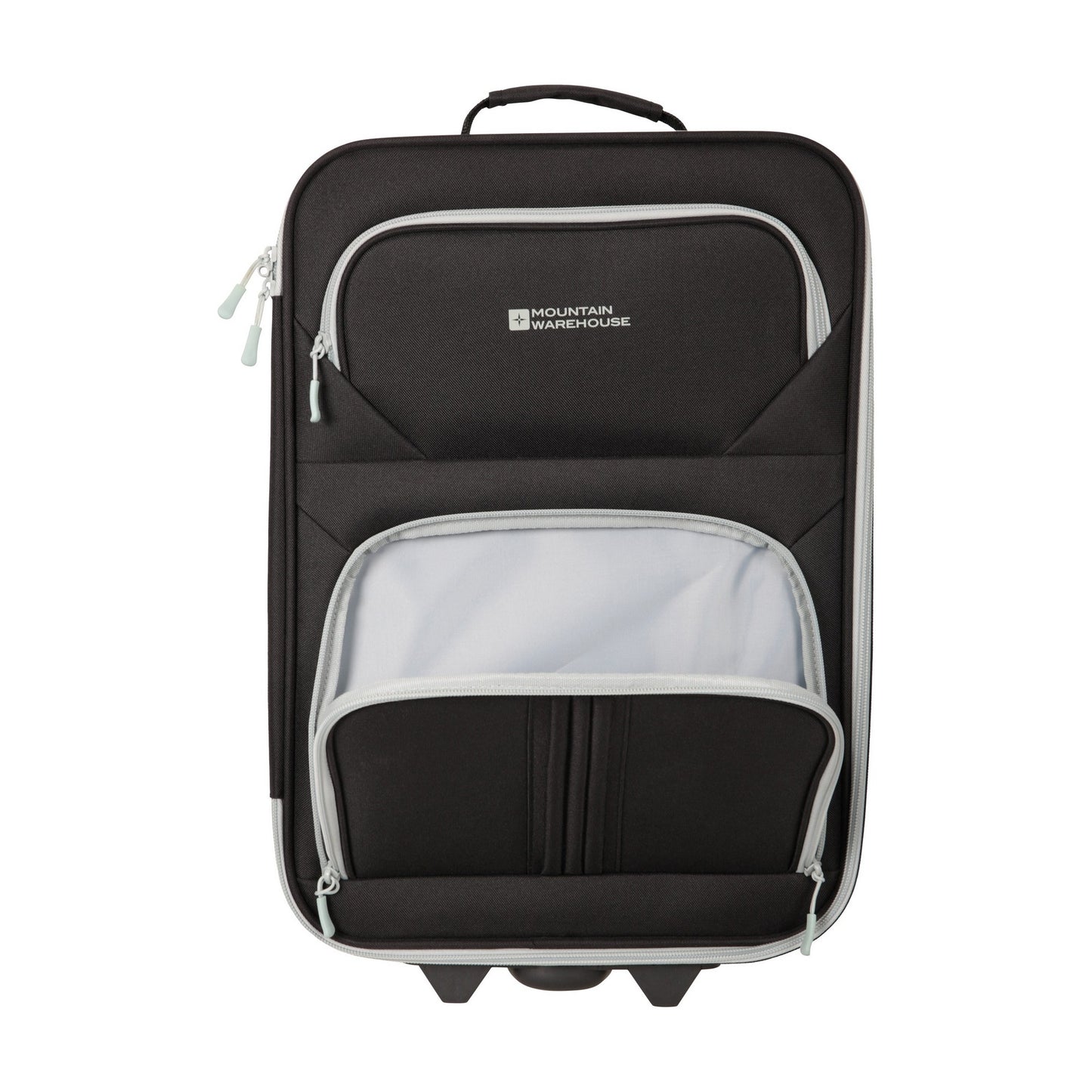 Black - Pack Shot - Mountain Warehouse Essentials 2 Wheeled Suitcase