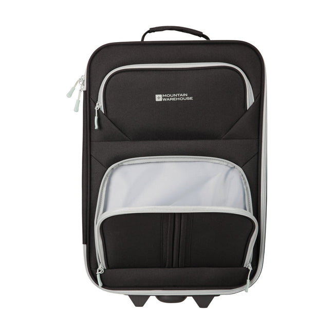 Black - Pack Shot - Mountain Warehouse Essentials 2 Wheeled Suitcase