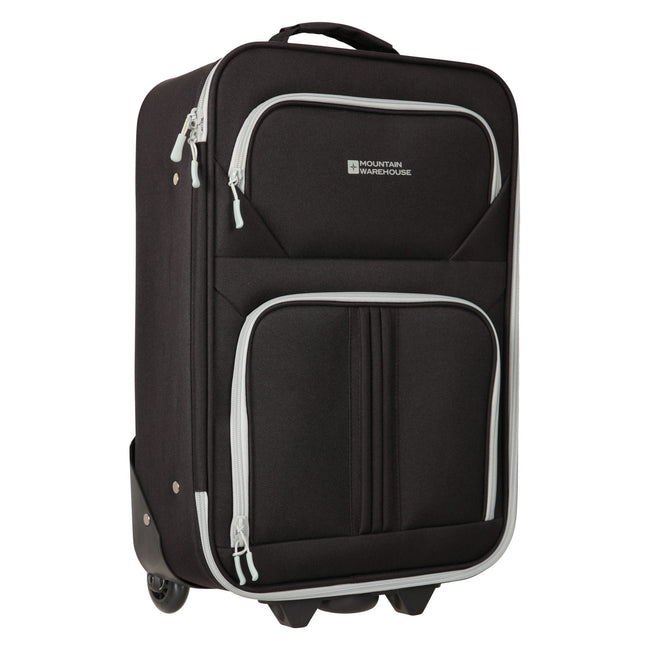 Black - Front - Mountain Warehouse Essentials 2 Wheeled Suitcase