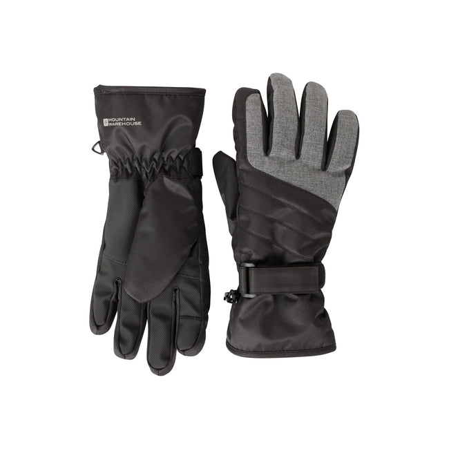 Jet Black - Side - Mountain Warehouse Womens-Ladies Glide Waterproof Ski Gloves