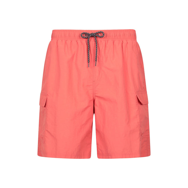 Coral - Front - Mountain Warehouse Mens Shoreline Cargo Board Shorts