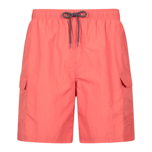 Coral - Front - Mountain Warehouse Mens Shoreline Cargo Board Shorts