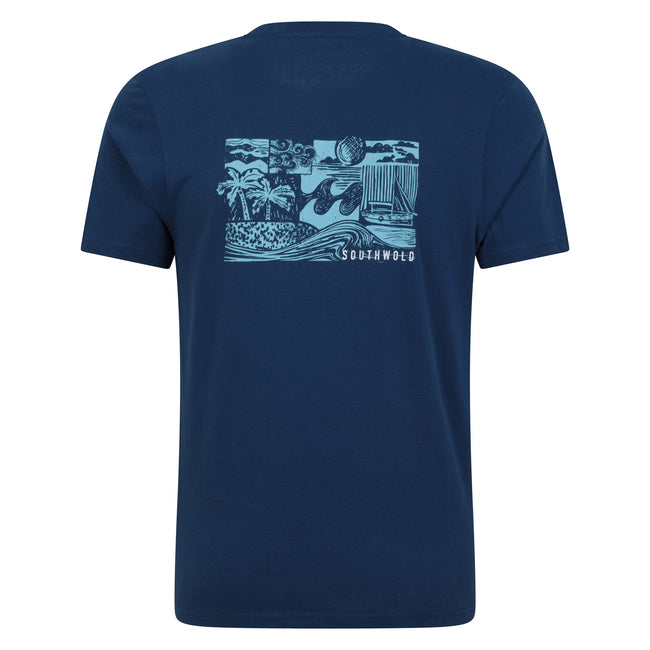 Dark Blue - Back - Mountain Warehouse Mens Southwold Back Print Organic T-Shirt
