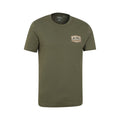 Khaki Green - Side - Mountain Warehouse Mens Badge Organic T-Shirt