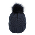 Navy - Back - Mountain Warehouse Womens-Ladies Lisbon Pom Pom Borg Lined Beanie
