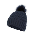 Navy - Side - Mountain Warehouse Womens-Ladies Lisbon Pom Pom Borg Lined Beanie